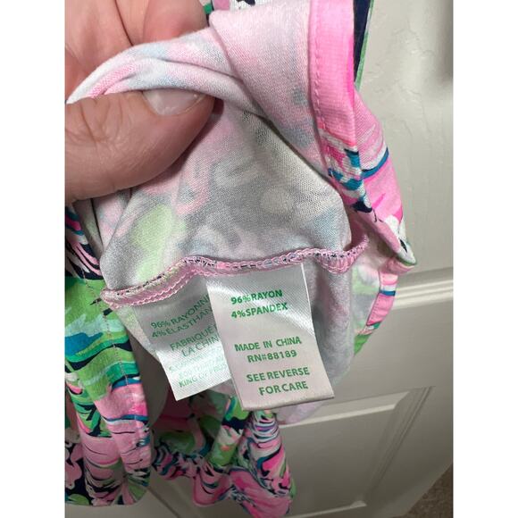 Lilly Pulitzer Lana Skort Romper Off the Shoulder Pink Multi Paradise Found S - Picture 7 of 11